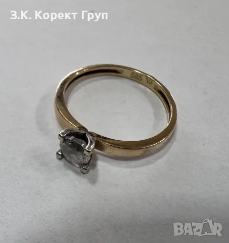 Дамски златен пръстен 14К 585-1,20 г, снимка 5 - Пръстени - 55817640