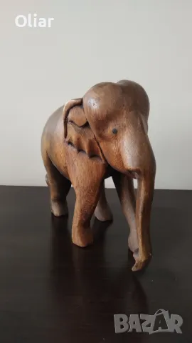 Много голям, тежък и реалистичен слон от дърво., снимка 4 - Статуетки - 50059716