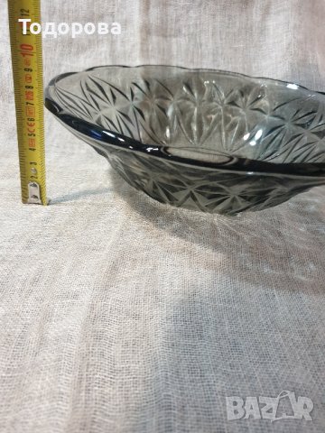 Ретро фруктиера от цветно стъкло , снимка 4 - Сервизи - 44470935