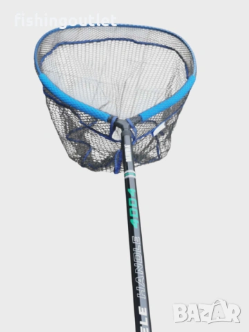 Висок клас кеп 4.5мт - карбонова дръжка, поплавъци и гумирана мрежа!, снимка 2 - Такъми - 53266965
