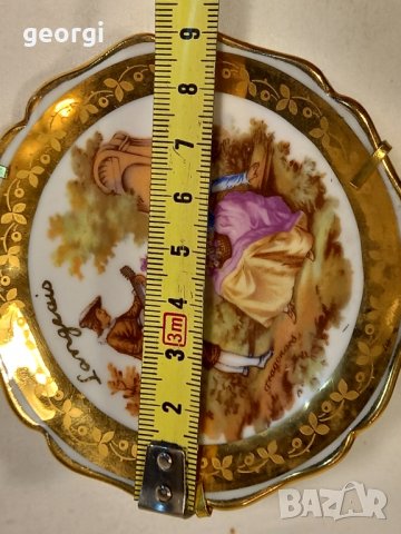 декоративна порцеланова чиния Limoges Ромео и Жулиета с позлата , снимка 5 - Декорация за дома - 42899854