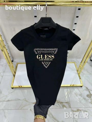 дамска тениска в бяло, черно и розово, снимка 2 - Тениски - 53247763