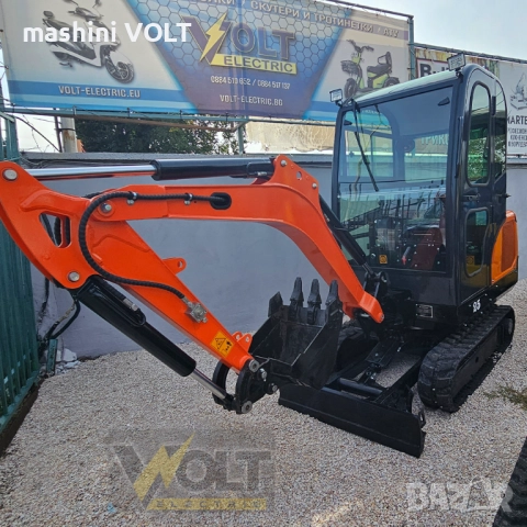Мини багер NT-E25, 2.5 тона, с кабина и чупеща стрела