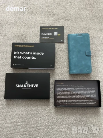 Snakehive за Samsung Galaxy S25 Edge - Калъф за телефон с портфейл от естествена кожа, снимка 10 - Калъфи, кейсове - 50767076