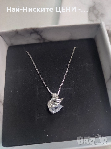 Сребърно колие Amelie с печат 925 + подаръчна кутийка, снимка 3 - Колиета, медальони, синджири - 52848773