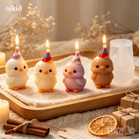 3D Пиле с шапка силиконов молд форма фондан шоколад гипс свещ декор украса, снимка 3 - Форми - 55945603
