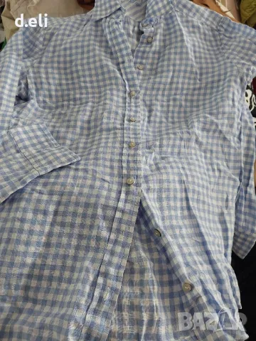 Massimo Dutty Size S-M 100% Лен Страхотна риза, снимка 2 - Ризи - 49880160