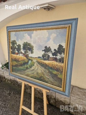 Масло картина автор пейзаж платно рамка , снимка 7 - Картини - 51558481