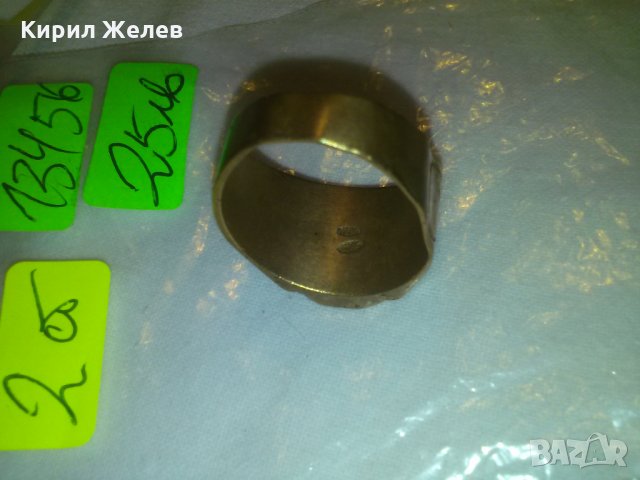 СТАР ПОЗЛАТЕН с ПЕЧАТ 585 14К БРОНЗОВ РЪЧНО ГРАВИРАН ПРЪСТЕН УНИКАТ 13456, снимка 7 - Пръстени - 29556410