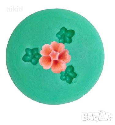 3 мини цветчета фунийки петуния силиконов молд форма декорация торта фондан сладки мъфини