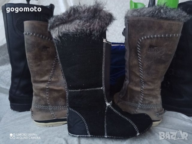 КАТО НОВИ  водоустойчиви апрески SOREL® Snow Boots original, 35 - 36 топли боти,100% естествена кожа, снимка 14 - Дамски апрески - 39618929