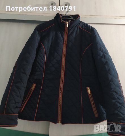 H&M Синьо дамско яке № 44 – вталено, до ханша, снимка 3 - Якета - 32195067