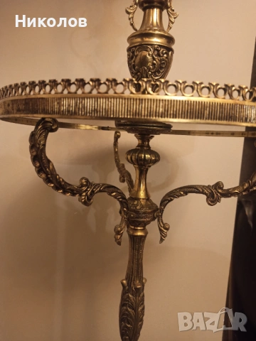 Месингова стояща лампа, снимка 5 - Антикварни и старинни предмети - 53242563