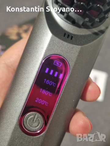 Преносима електрическа четка за коса с 3 температурни степени, снимка 2 - Преси за коса - 51388343