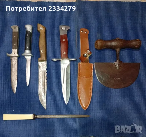 Стари ножове, различни видове , масап стар. , снимка 7 - Ножове - 53027619