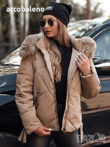 Дамско зимно ватирано яке с качулка MODIVA, 3цвята , снимка 8 - Якета - 48506798