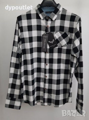 Мъжка памучна риза каре Brave soul, размери - S, M, L и XL.                          , снимка 4 - Ризи - 39268149