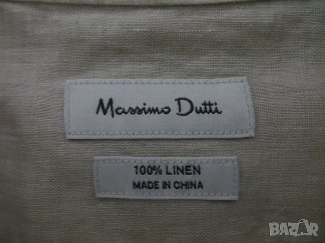 Мъжка риза с дълъг ръкав от лен Massimo Dutti, снимка 4 - Ризи - 32158063