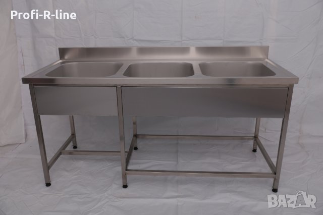 Мивка от неръждавейка 1800 мм тройна