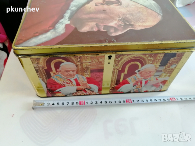 Метална кутия с папа Йоан XXIII, снимка 6 - Антикварни и старинни предмети - 44595277