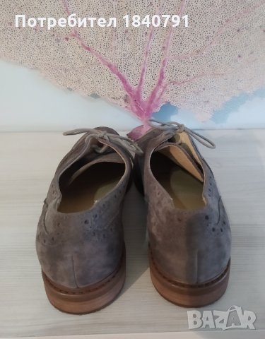 Велурени Оксфорд дамски обувки – сиви, с връзки, № 40 , снимка 5 - Дамски ежедневни обувки - 34346062