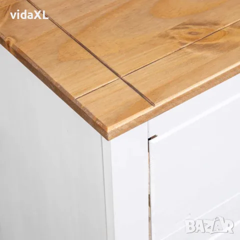 vidaXL Сайдборд, бял, 80x40x83 см, бор, стил Панама, снимка 6 - Бюфети - 56146534