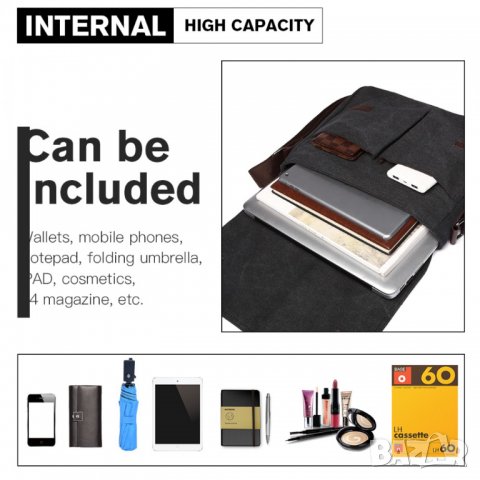 Дамска чанта / Удобна дамска чанта в ретро стил E1824-1BK, снимка 4 - Чанти - 37161086