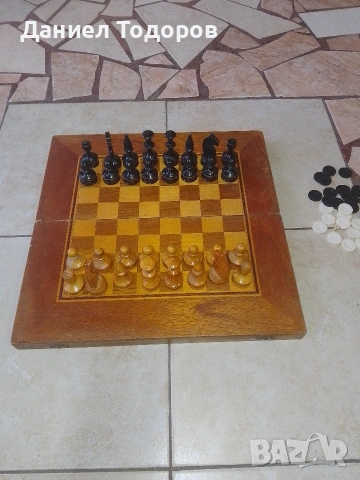 Стар Дървен Шах - Табла.Размери - 36х 36см., снимка 7 - Шах и табла - 54112491