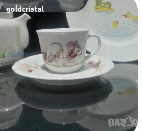 Стар български порцелан детски комплект за хранене , снимка 7 - Антикварни и старинни предмети - 52744256
