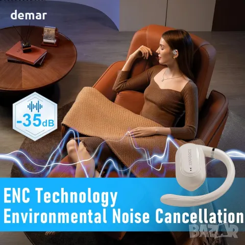 ZIPFORCE безжични слушалки с отворено ухо, Bluetooth 5.3, IPX6, жълти, снимка 3 - Безжични слушалки - 47333438