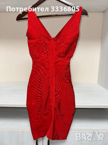 Червена бандажна рокля, снимка 3 - Рокли - 44737818