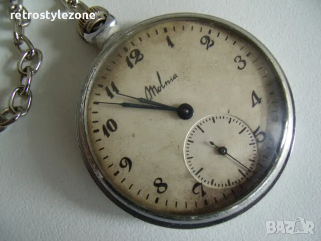 № 8056 стар джобен часовник - Molnia   - механичен  - работещ / профилактиран /  - соц.период / СССР, снимка 7 - Други ценни предмети - 50337703