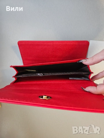 Голямо червено портмоне, снимка 4 - Портфейли, портмонета - 53354935