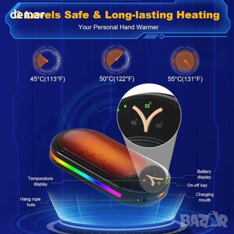 Акумулаторни нагреватели за ръце, снимка 2 - Спортна екипировка - 42814236