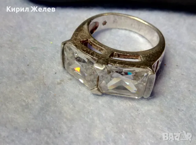 ШАРМАНТЕН СКЪПОЦЕНЕН СРЕБЪРЕН ПРЪСТЕН МАРКОВО СРЕБРО 925 с БЯЛА ПОЗЛАТА и ЛАБОРАТОРЕН МОЙСАНИТ 47596, снимка 10 - Пръстени - 49366059