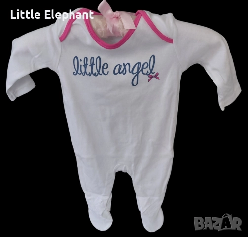 Цяла пижамка ромпърче за 3-6 мес момиченце "Little angel",Англия/нова