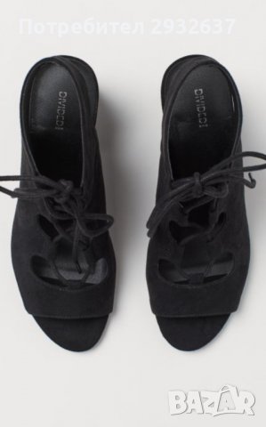 Дамски сандали с връзки на широк ток. 38 номер H&M Divided, снимка 1 - Сандали - 39538780