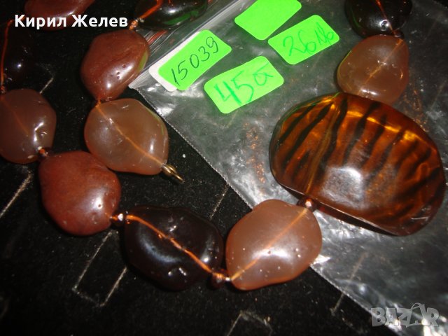 СТАРА ВИНТИДЖ ОГЪРЛИЦА КОЛИЕ от ТОПЕН КЕХЛИБАР КАТАЛИН 15039, снимка 6 - Антикварни и старинни предмети - 30695278