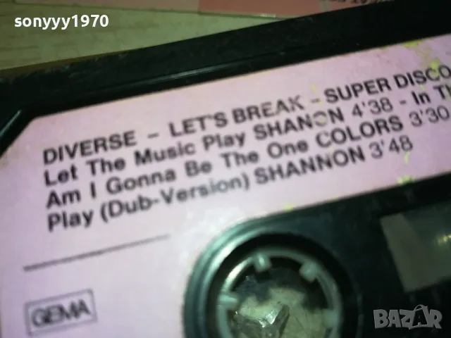DIVERSE LETS BREAK-ORIGINAL TAPE 2111241012, снимка 12 - Аудио касети - 48048034