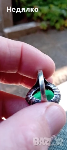 Стар сребърен руски пръстен,зелен камък,дамски, снимка 10 - Антикварни и старинни предмети - 51343485