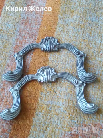 2 СТАРИ РЕТРО ОРНАМЕНТИРАНИ МЕТАЛНИ АРИСТОКРАТИЧНИ ДРЪЖКИ За СКРИН ШКАФ ЧЕКМЕДЖЕ ГАРДЕРОБ 41291, снимка 13 - Антикварни и старинни предмети - 43588413
