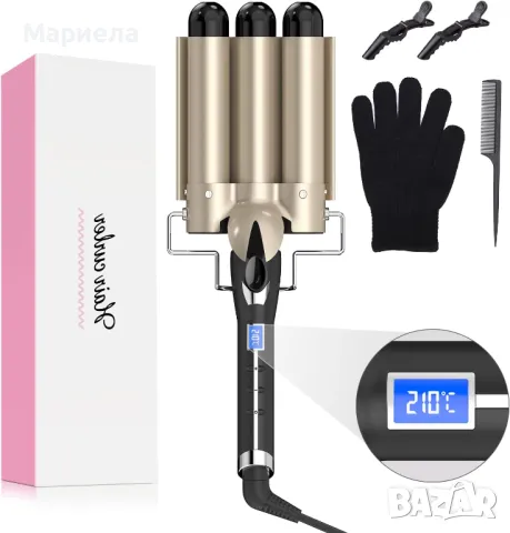 Ретро преса 32мм. / 14 дигитални настройки за нагряване между 80-210 °C, снимка 2 - Маши за коса - 49097213