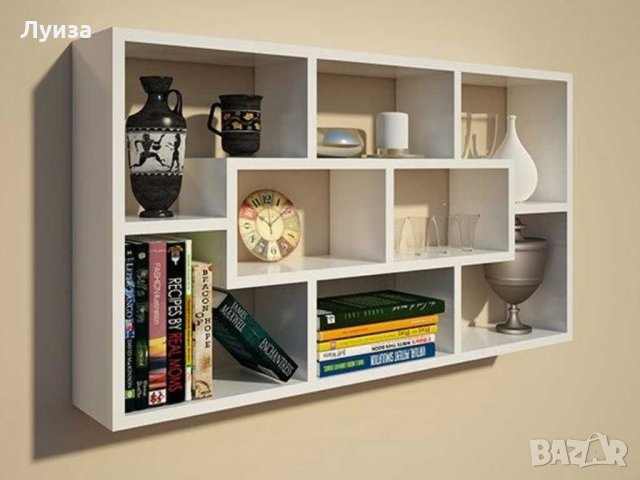 Голяма стенна етажерка с 8 разделения, снимка 3 - Етажерки - 30450690