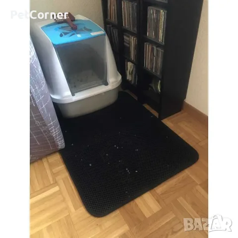 Двуслойна постелка за пред котешка тоалетна, 55х75 см - КОД 2738, снимка 5 - За котки - 56246525