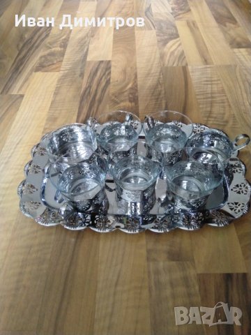 Старинен руски сервиз за чай Rz 8710-MET/Antique Russian tea set Rz 8710-MET, снимка 9 - Антикварни и старинни предмети - 36691040