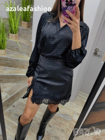 Дамски сет боди с кожена пола, снимка 5 - Комплекти - 52864184