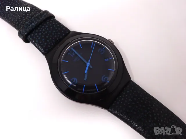 Мъжки кварцов часовник Swatch с оригинална кожена каишка
