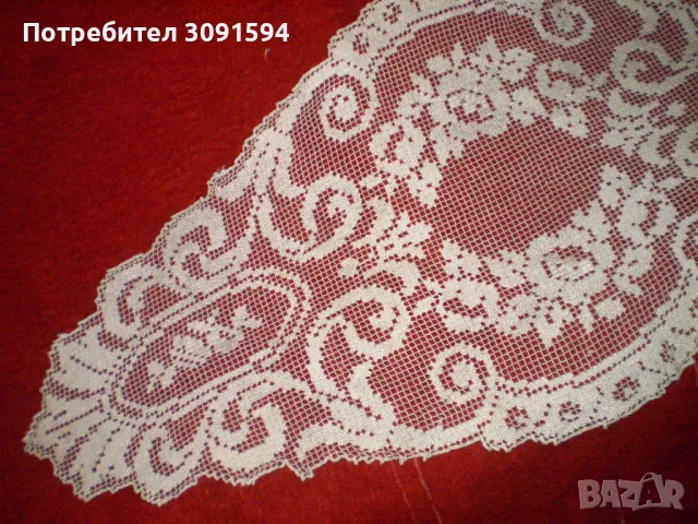 Старинна реколта от 30-те години на миналия век, ръчно плетена покривка, снимка 4 - Други ценни предмети - 48779709