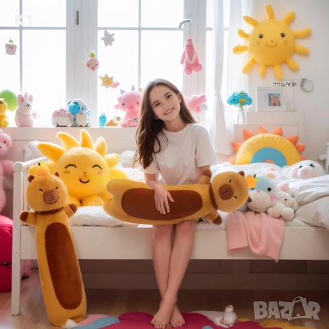 Голяма плюшена Капибара, Плюшена играчка Възглавница Капибара 70см, снимка 3 - Плюшени играчки - 51998754