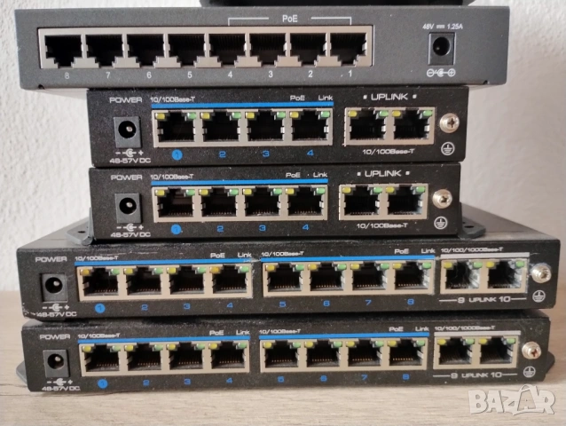 Lot 6 броя POE Switch Utepo TP-link Dahua, снимка 7 - Мрежови адаптери - 54278286